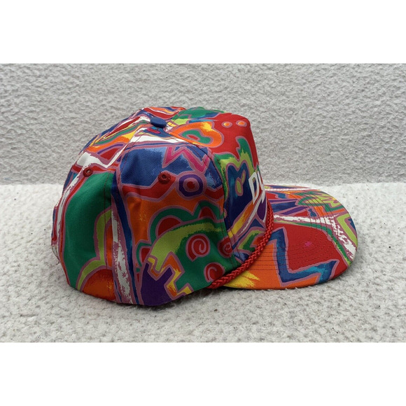 VTG San Sun Dual II Colorful Blockhead Hat Snapback Trucker Rope Wild Geometric - Picture 4 of 7